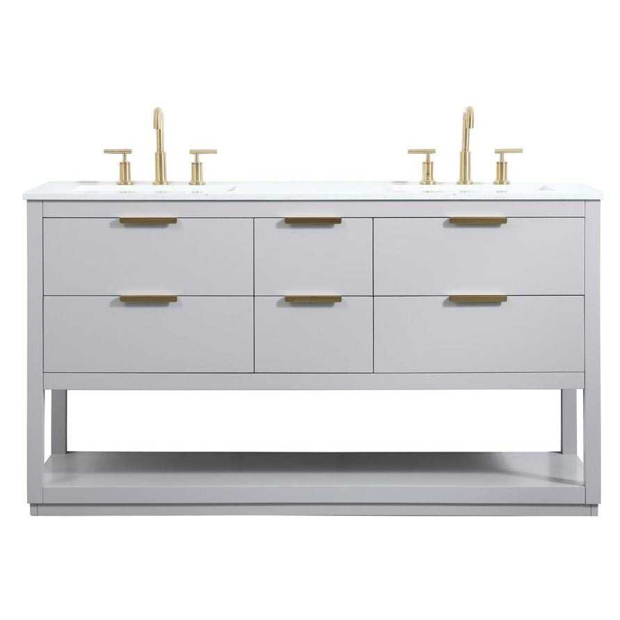 VF19260DGR 60" Single Bathroom Vanity in Grey