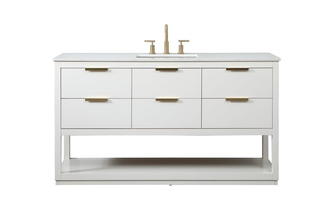 VF19260WH 60" Single Bathroom Vanity in White