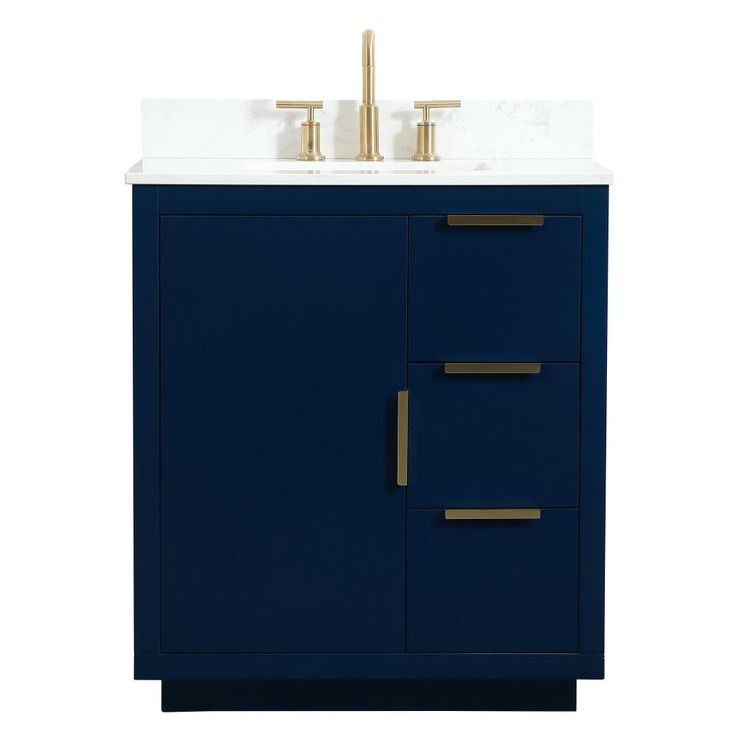 VF19430BL-BS 30" Single Bathroom Vanity in Blue With Backsplash