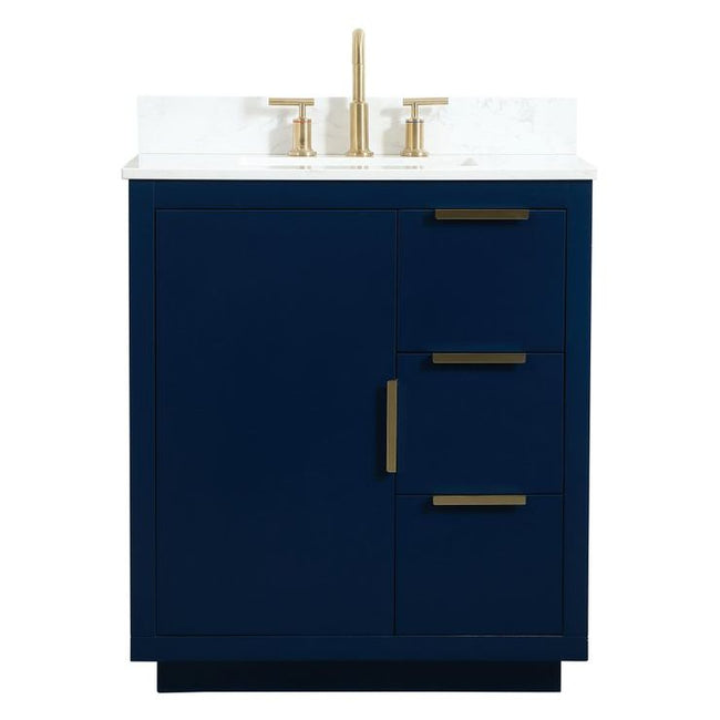VF19430BL-BS 30" Single Bathroom Vanity in Blue With Backsplash