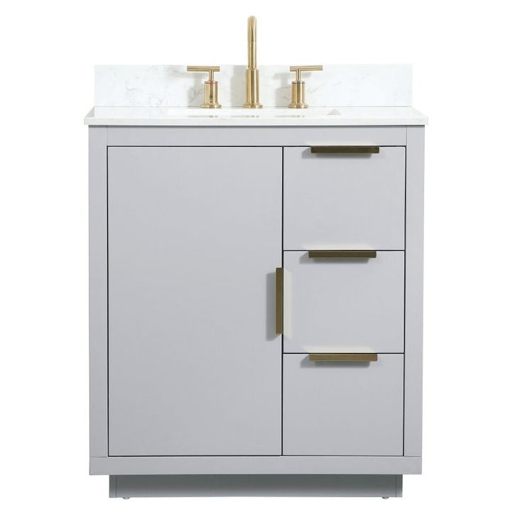 VF19430GR-BS 30" Single Bathroom Vanity in Grey With Backsplash