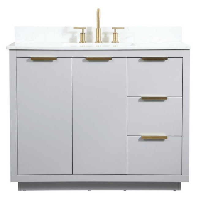 VF19442GR-BS 42" Single Bathroom Vanity in Grey With Backsplash
