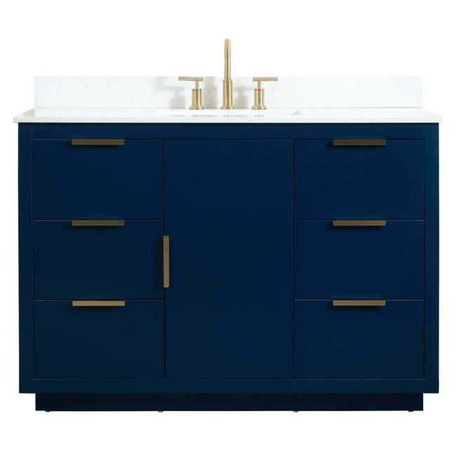VF19448BL-BS 48" Single Bathroom Vanity in Blue With Backsplash