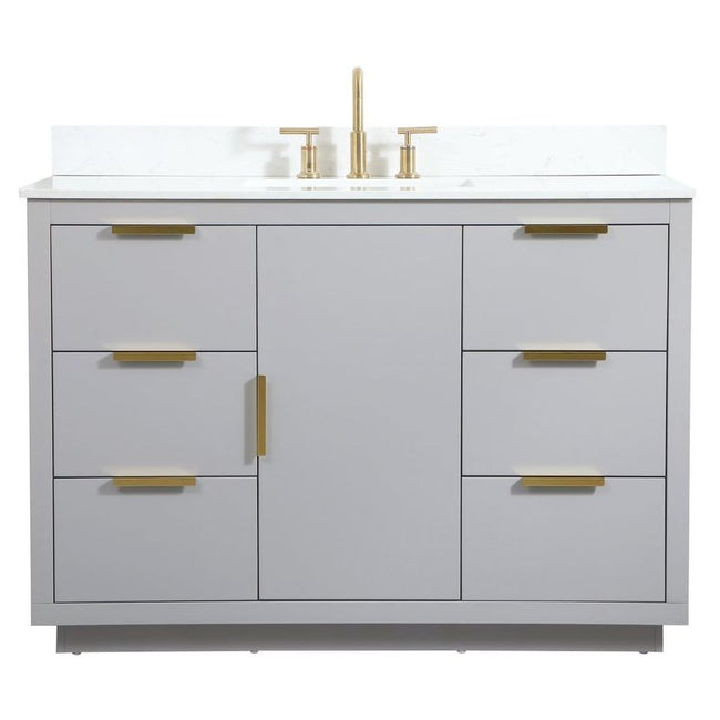 VF19448GR-BS 48" Single Bathroom Vanity in Grey With Backsplash