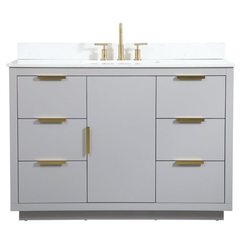 VF19448GR-BS 48" Single Bathroom Vanity in Grey With Backsplash