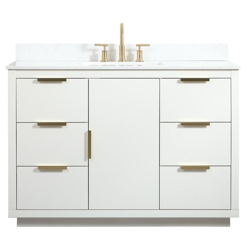 VF19448WH-BS 48" Single Bathroom Vanity in White With Backsplash