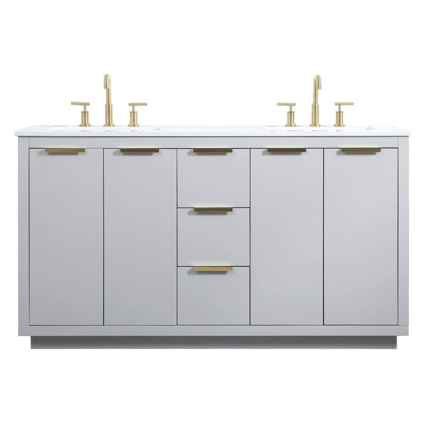 VF19460DGR 60" Double Bathroom Vanity in Grey