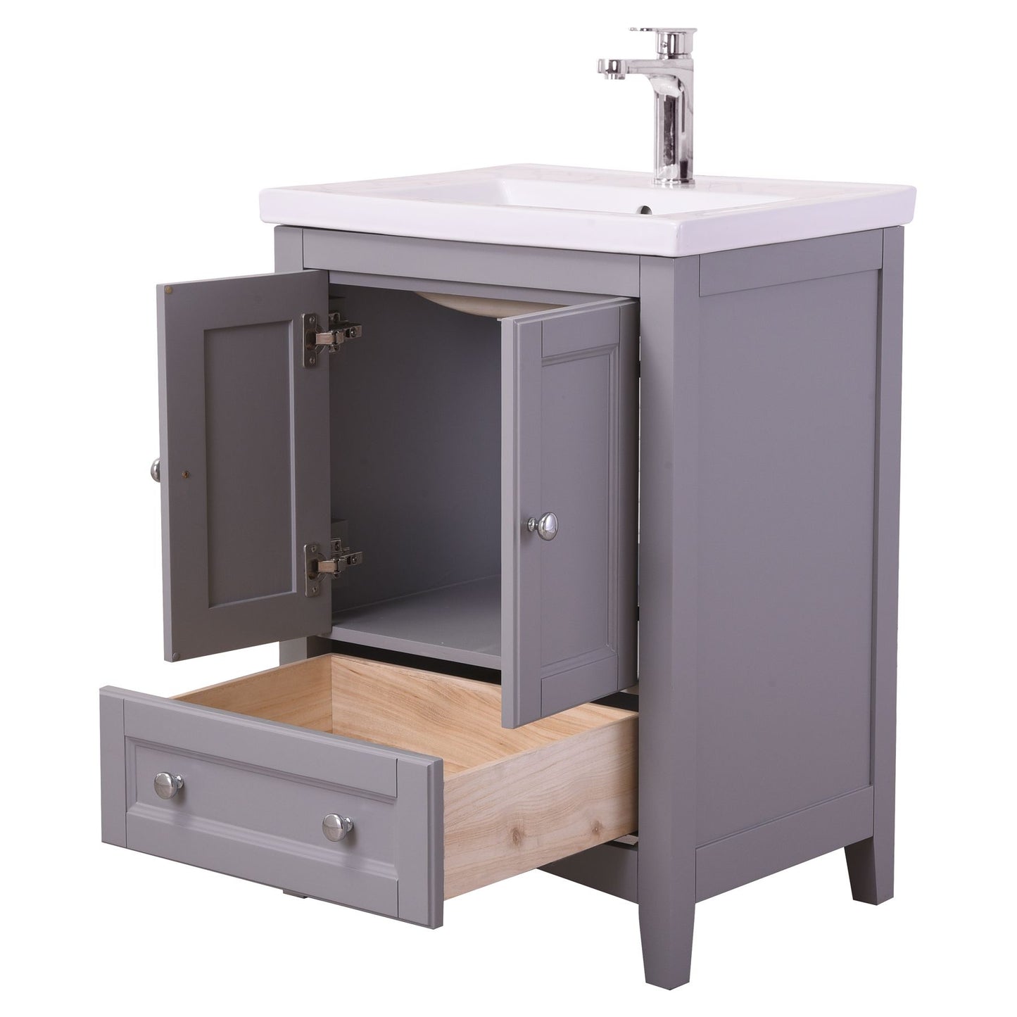 VF-2002 24" Single Bathroom Vanity Set in Medium Grey