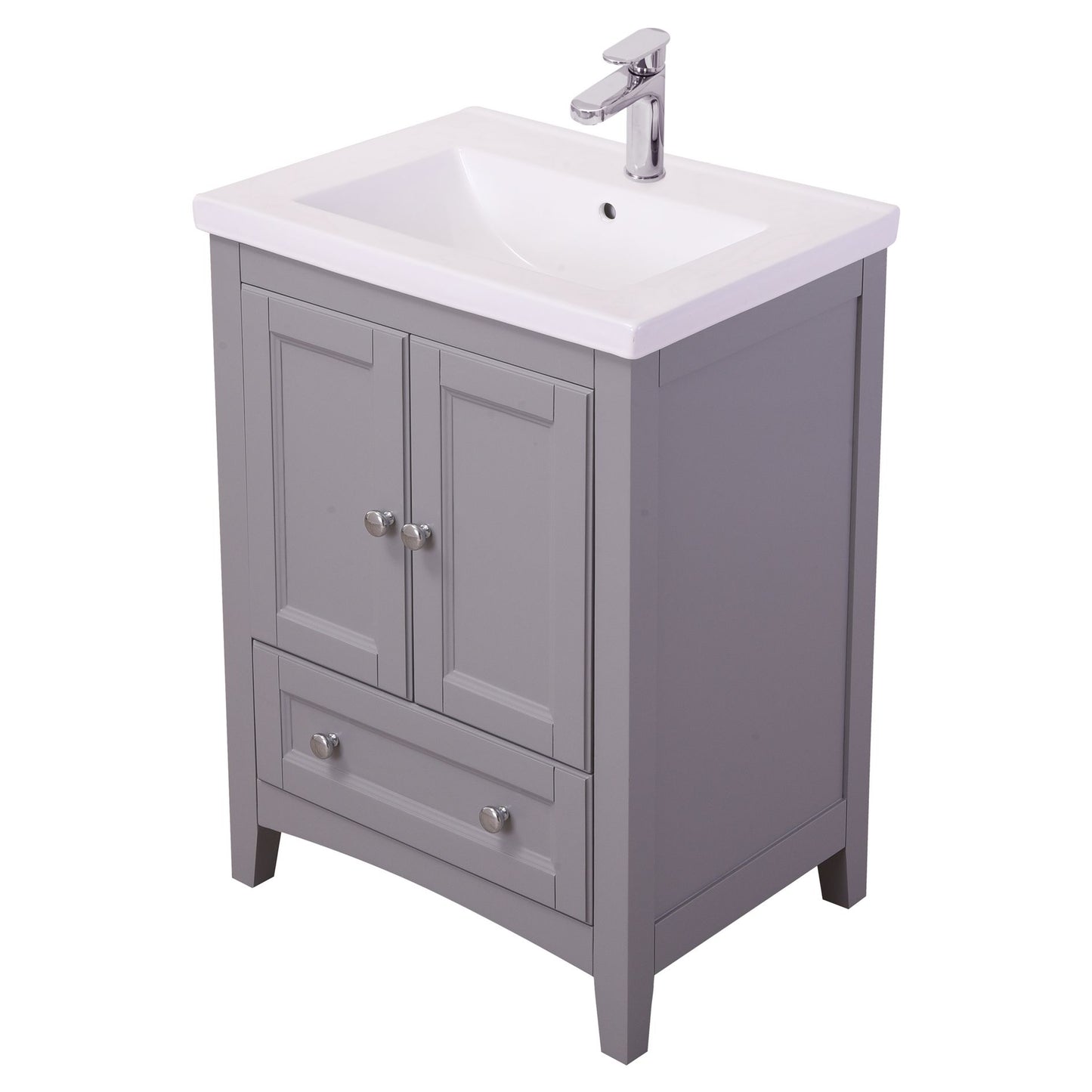 VF-2002 24" Single Bathroom Vanity Set in Medium Grey