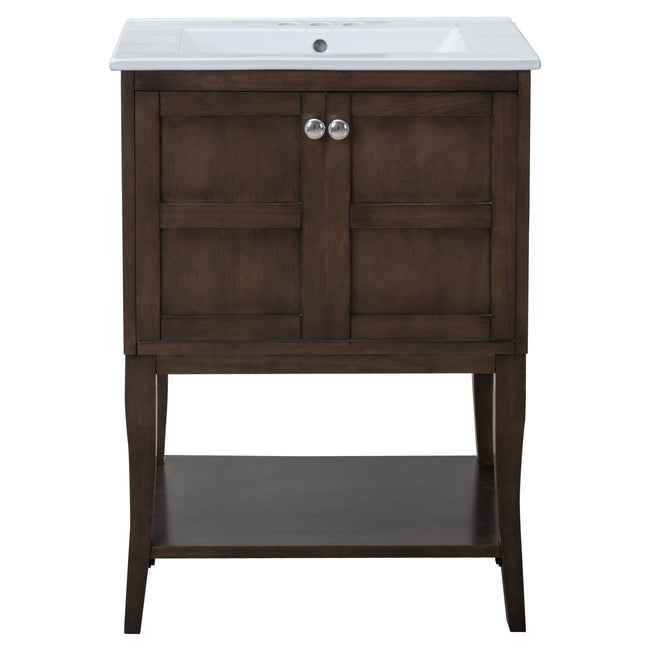 VF2102 24" Single Bathroom Vanity Set in Antique Coffee