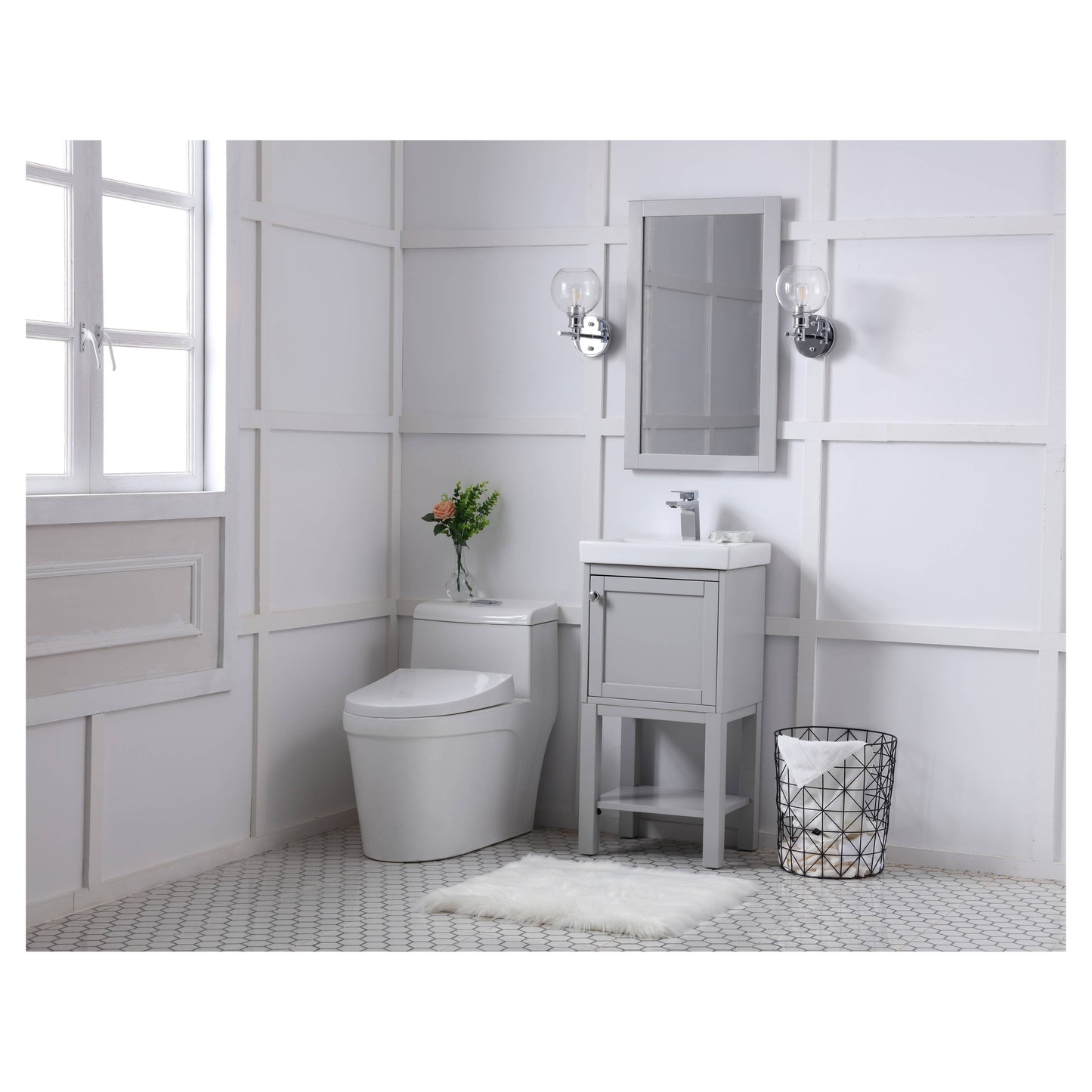 VF2518GR 18" Single Bathroom Vanity Set in Grey