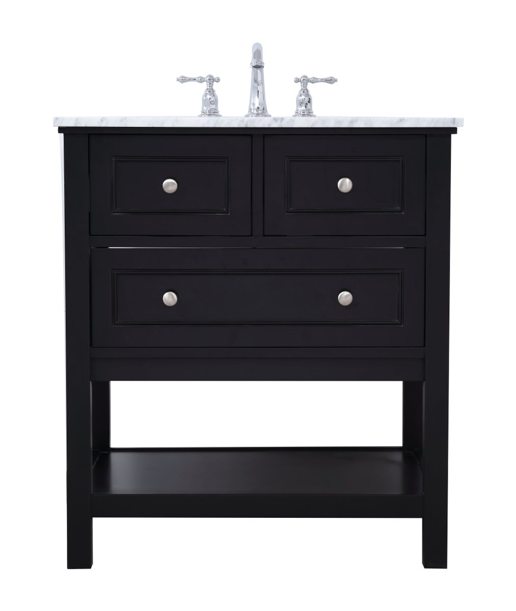 VF27030BK 30" Single Bathroom Vanity Set in Black