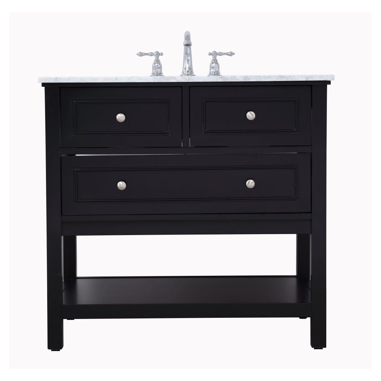 VF27036BK 36" Single Bathroom Vanity Set in Black