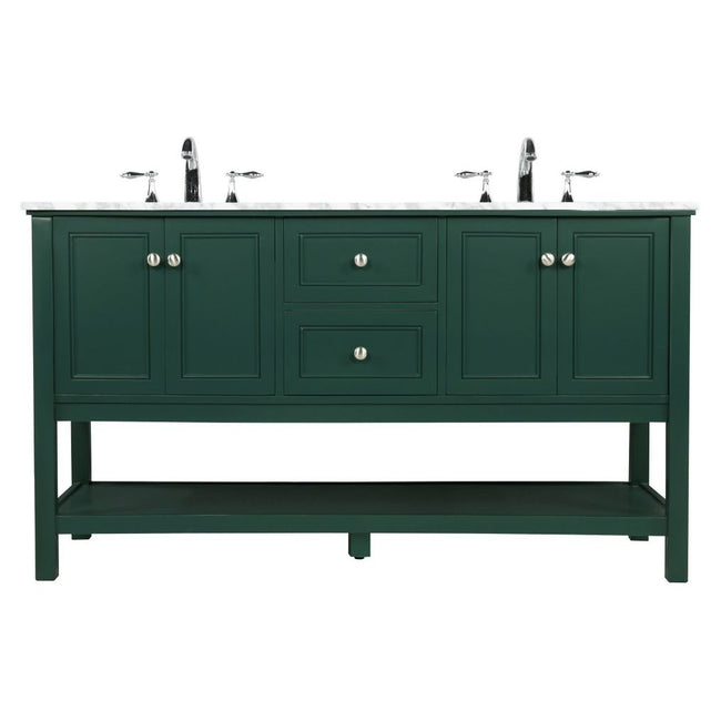 VF27060DGN 60" Double Bathroom Vanity in Green