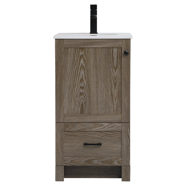 VF2818WO 18" Single Bathroom Vanity in Weathered Oak