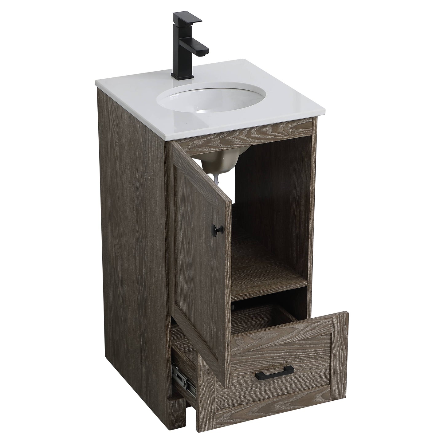 VF2818WO 18" Single Bathroom Vanity in Weathered Oak