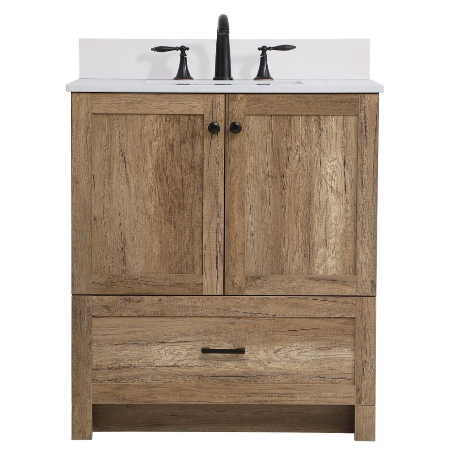 VF2830NT-BS 30" Single Bathroom Vanity in Natural Oak With Backsplash