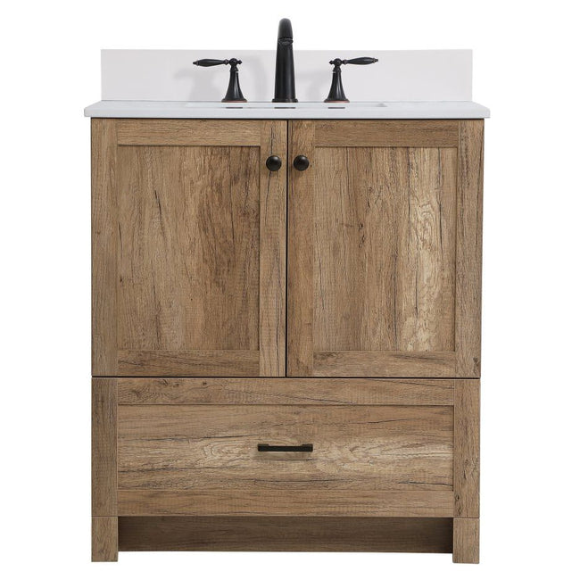 VF2830NT-BS 30" Single Bathroom Vanity in Natural Oak With Backsplash
