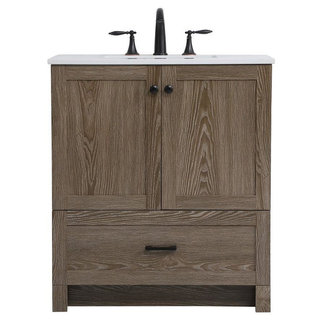 VF2830WO 30" Single Bathroom Vanity in Weathered Oak
