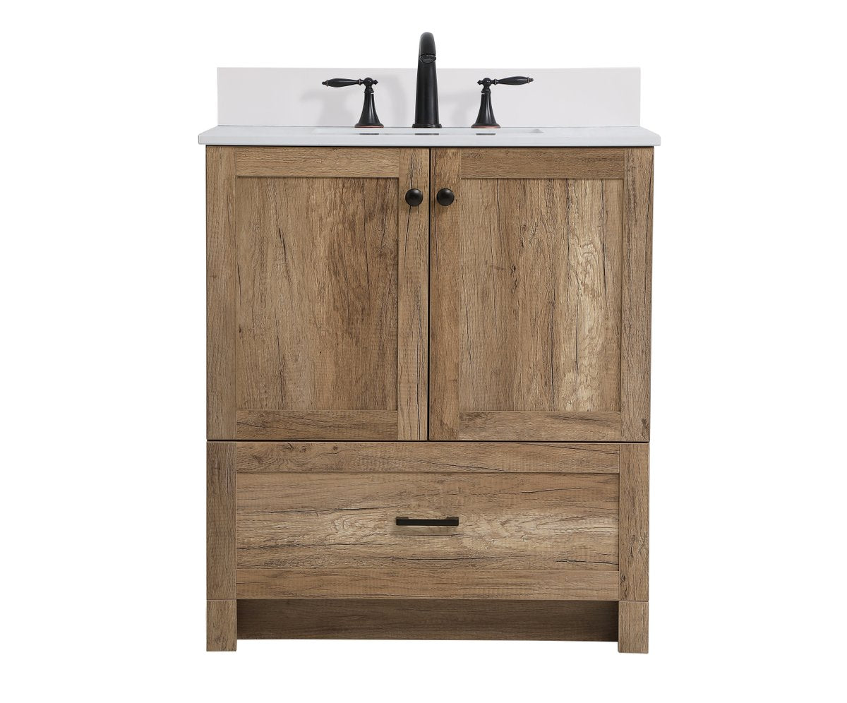 VF2830NT-BS 30" Single Bathroom Vanity in Natural Oak With Backsplash