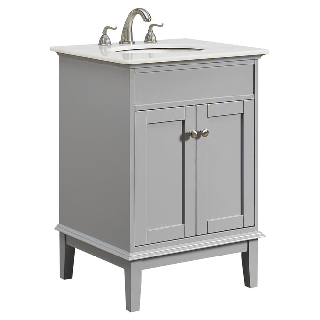 Elegant Decor VF30124GR 24" Single Bathroom Vanity Set in Grey