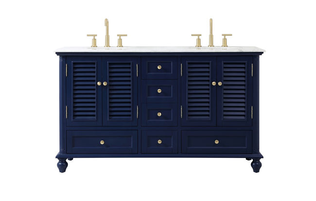 VF30560DBL 60" Double Bathroom Vanity in Blue