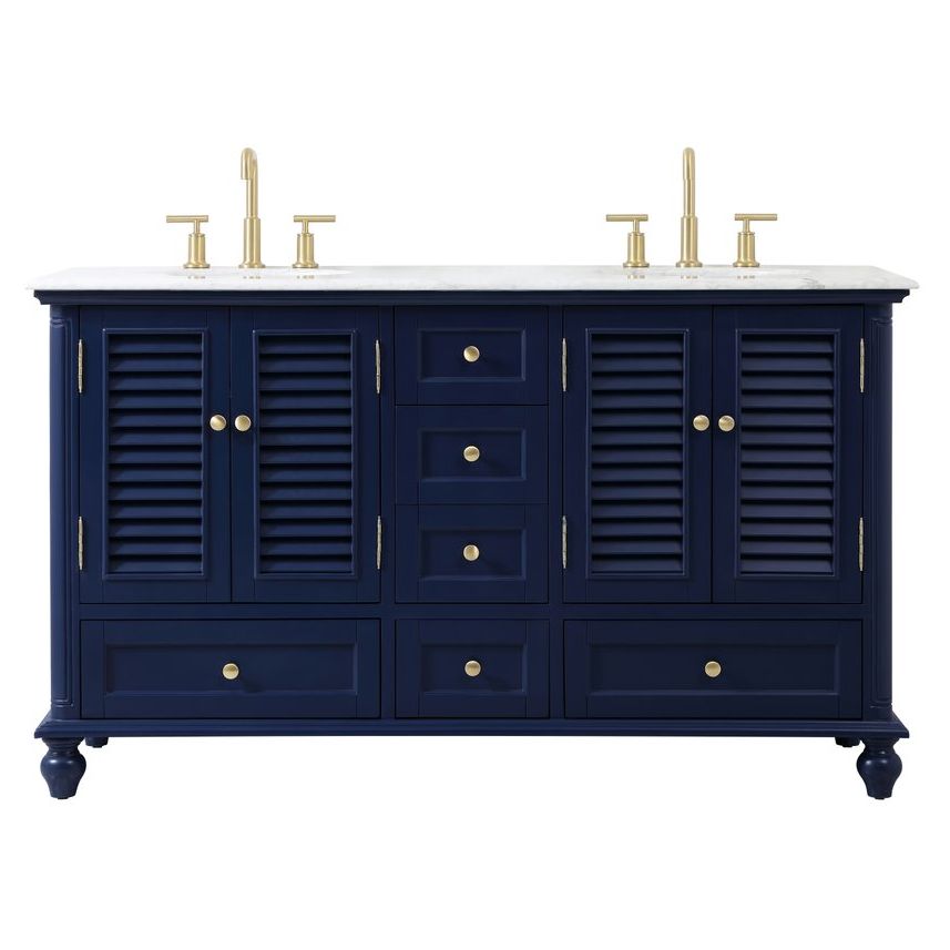 VF30560DBL 60" Double Bathroom Vanity in Blue