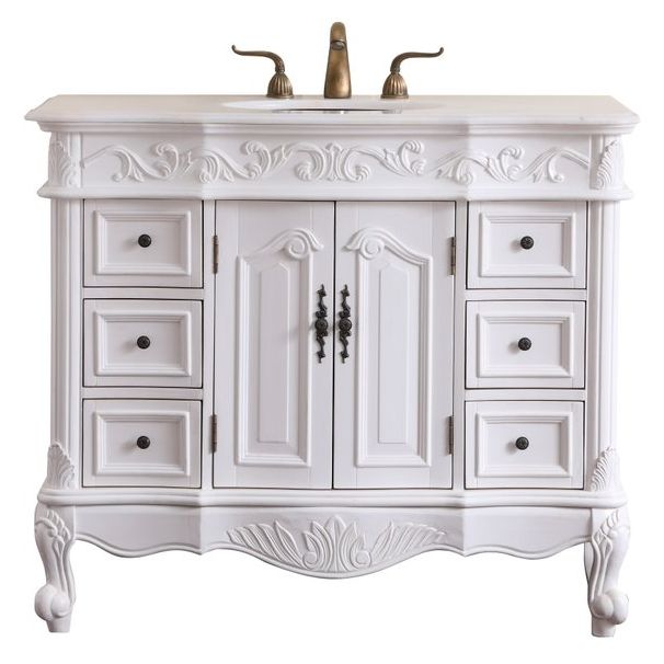 VF38842AW 42" Single Bathroom Vanity Set in Antique White