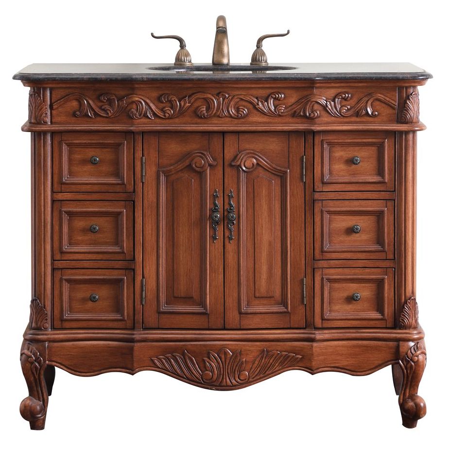 VF38842TK 42" Single Bathroom Vanity Set in Teak