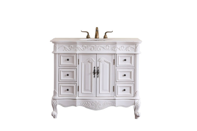 VF38842AW 42" Single Bathroom Vanity Set in Antique White