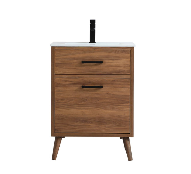 VF41024WB 24" Bathroom Vanity in Walnut Brown