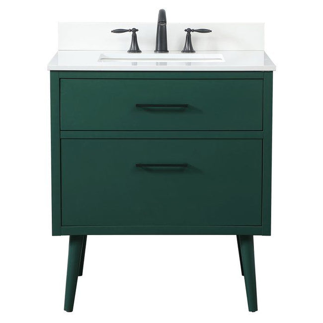 VF41030MGN-BS 30" Bathroom Vanity in Green With Backsplash
