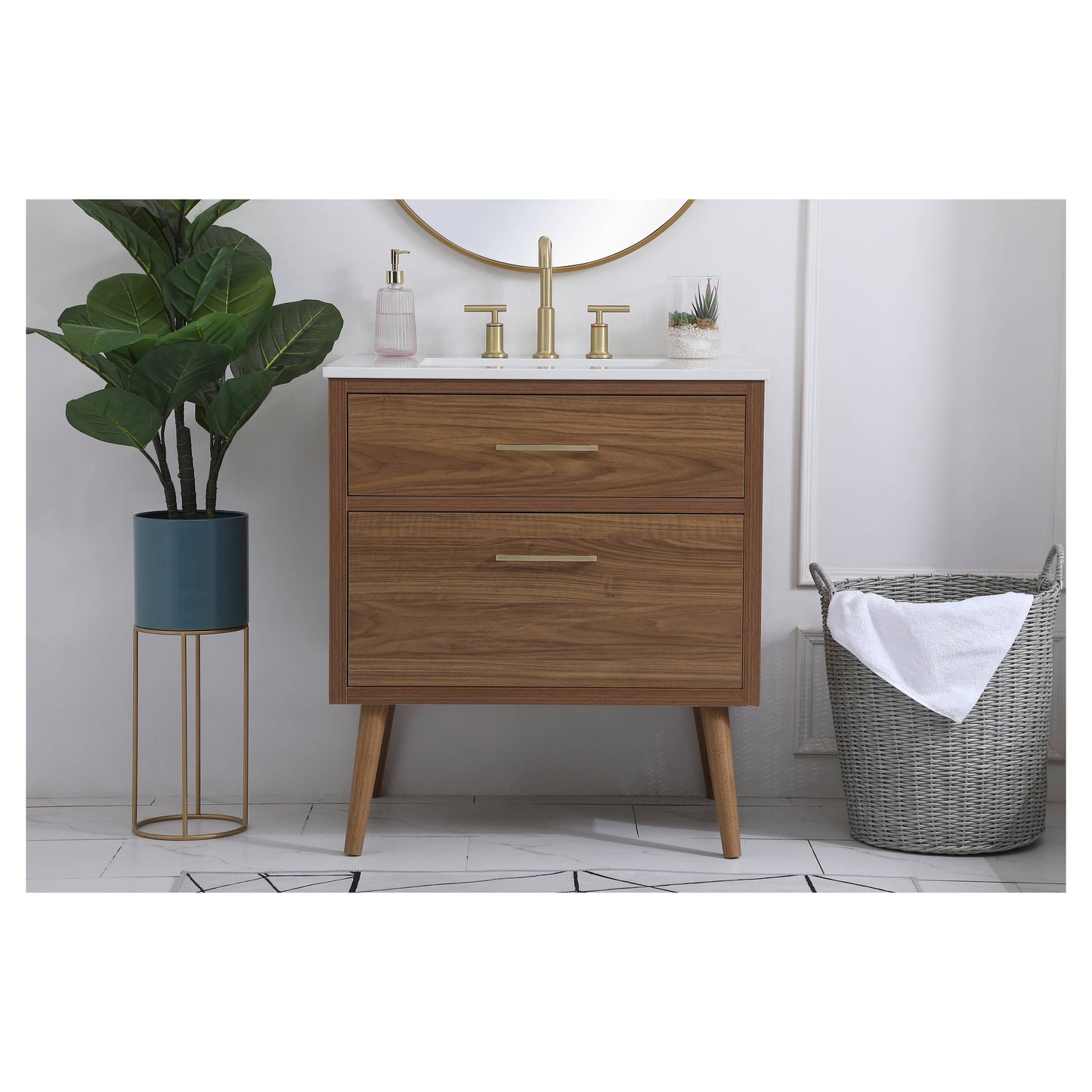 VF41030WB 30" Bathroom Vanity in Walnut Brown