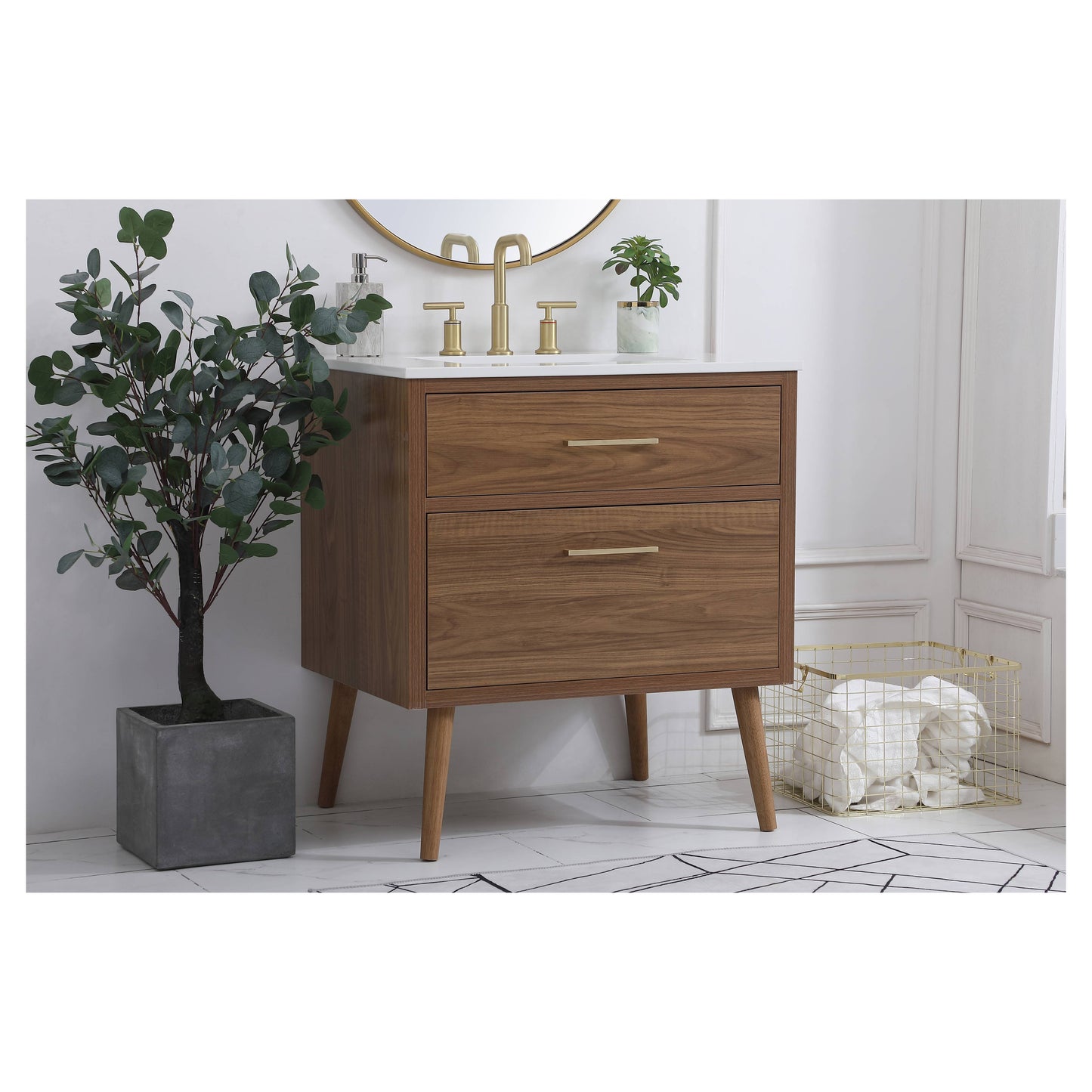 VF41030WB 30" Bathroom Vanity in Walnut Brown