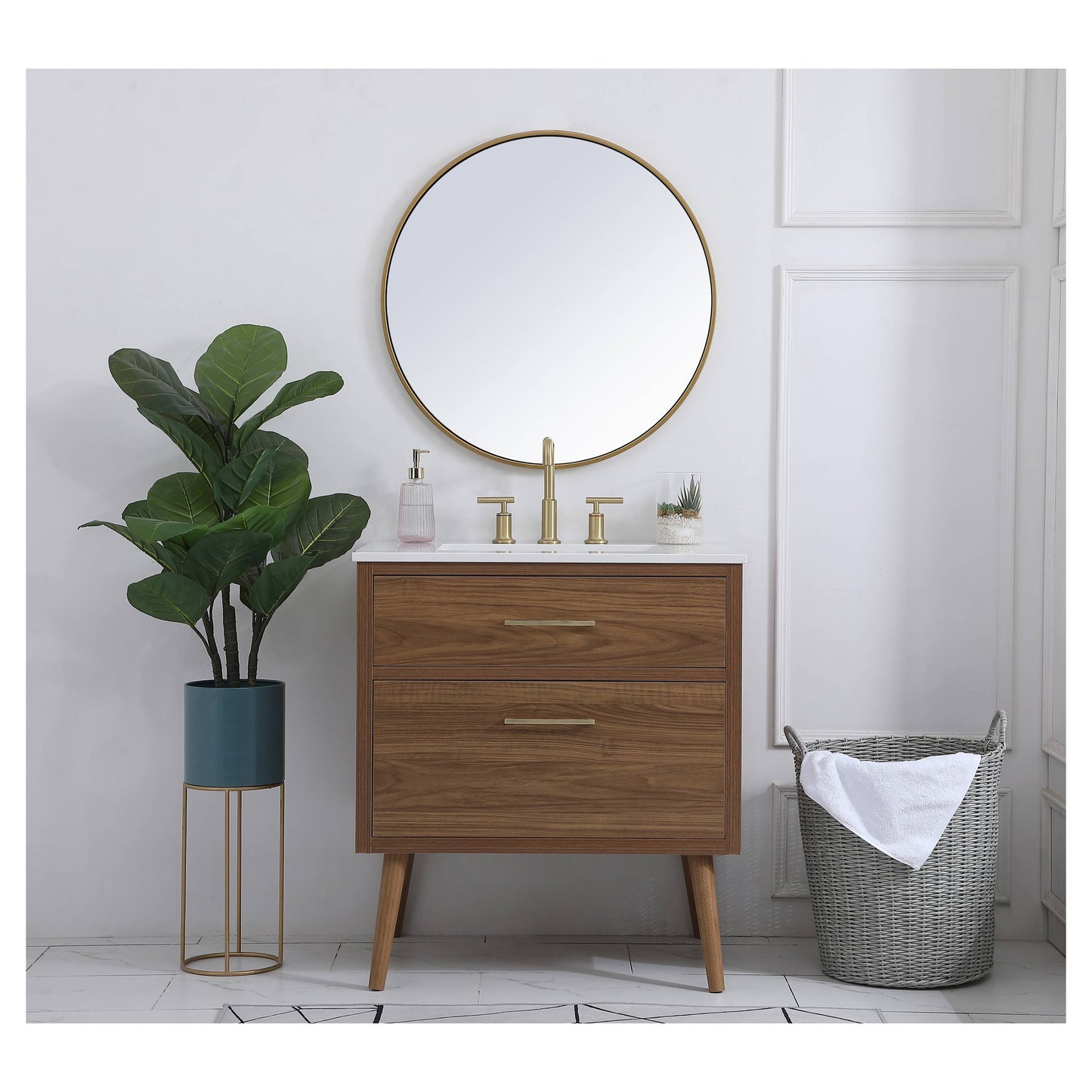 VF41030WB 30" Bathroom Vanity in Walnut Brown