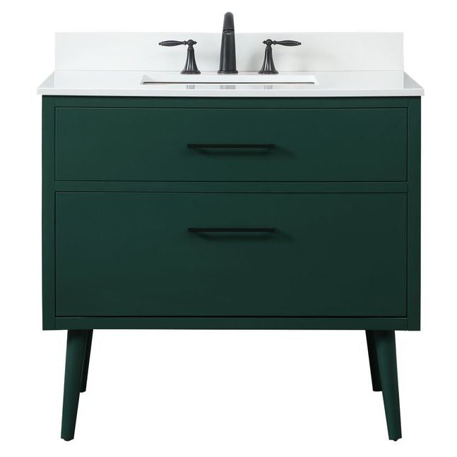 VF41036MGN-BS 36" Bathroom Vanity in Green With Backsplash
