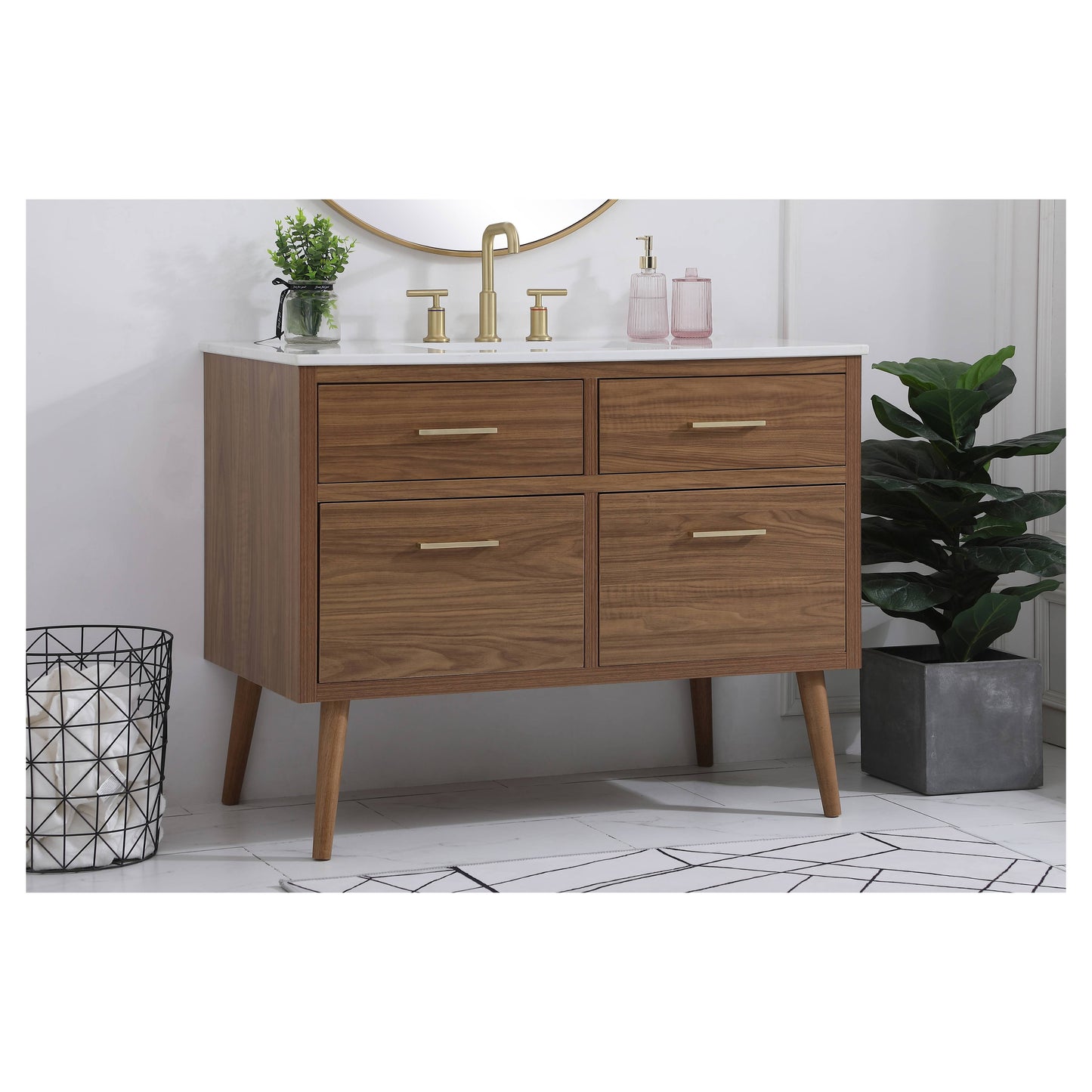 VF41042WB 42" Bathroom Vanity in Walnut Brown