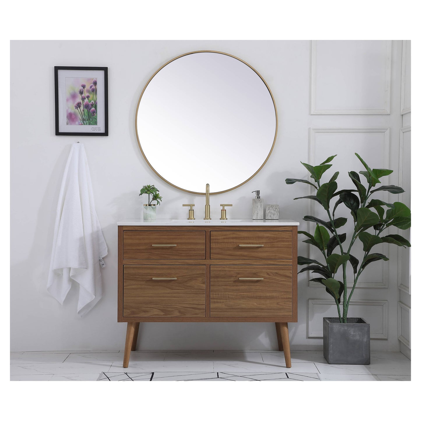 VF41042WB 42" Bathroom Vanity in Walnut Brown