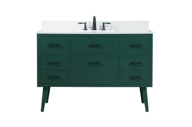 VF41048MGN-BS 48" Bathroom Vanity in Green With Backsplash