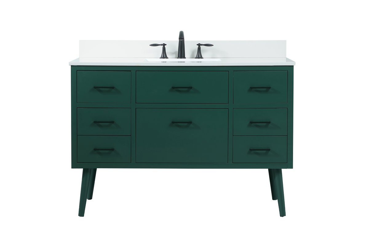 VF41048MGN-BS 48" Bathroom Vanity in Green With Backsplash