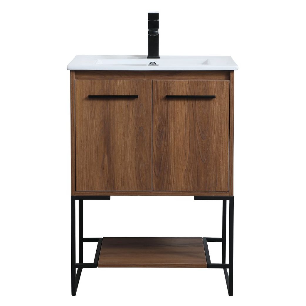 VF42024WB 24" Single Bathroom Vanity in Walnut Brown