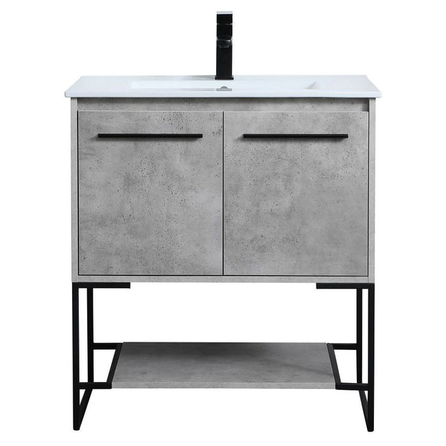 VF42030CG 30" Single Bathroom Vanity in Concrete Grey