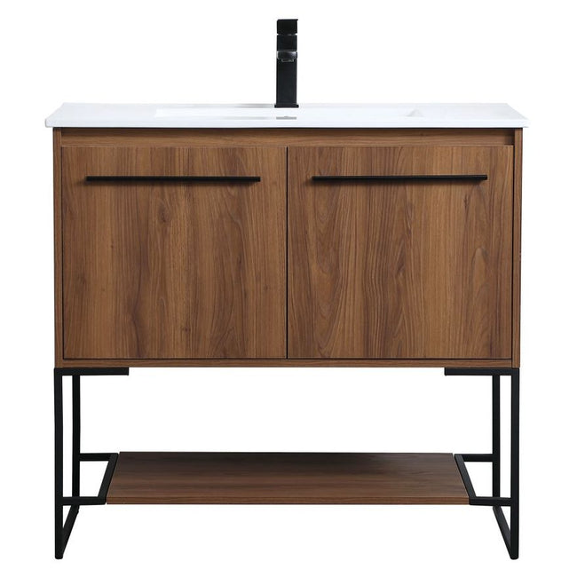 VF42036WB 36" Single Bathroom Vanity in Walnut Brown