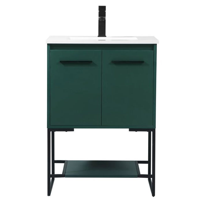 VF42524MGN 24" Single Bathroom Vanity in Green