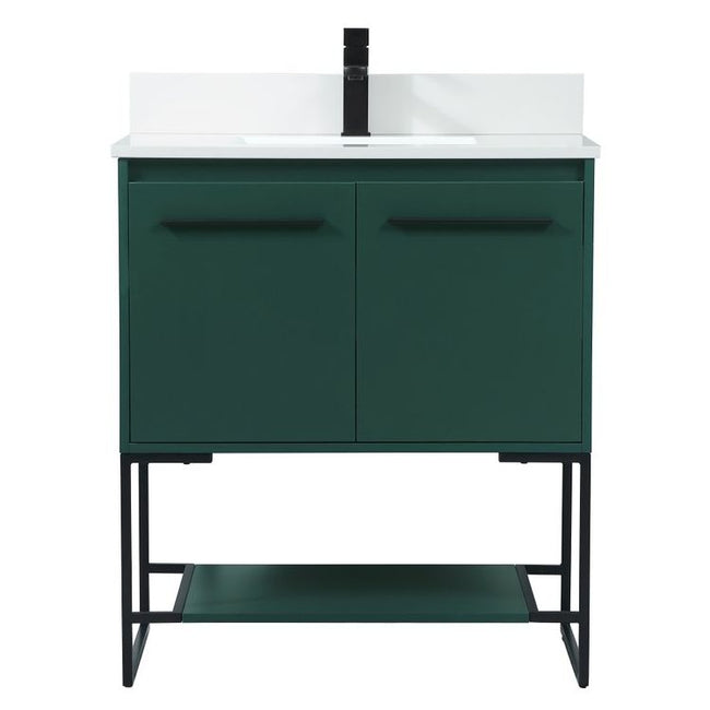 VF42530MGN-BS 30" Single Bathroom Vanity in Green With Backsplash