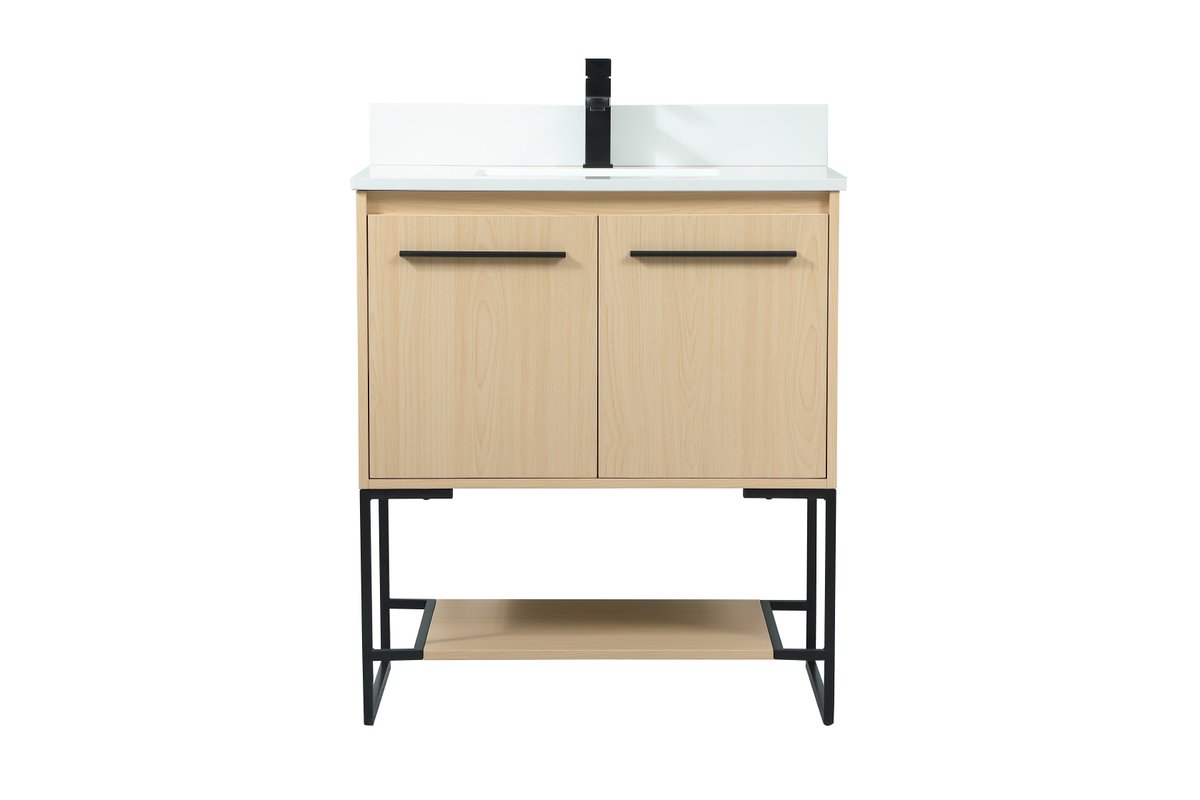 VF42530MMP-BS 30" Single Bathroom Vanity in Maple With Backsplash