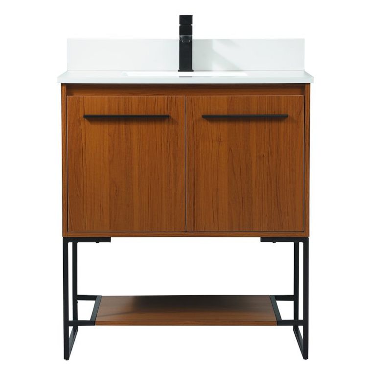 VF42530MTK-BS 30" Single Bathroom Vanity in Teak With Backsplash