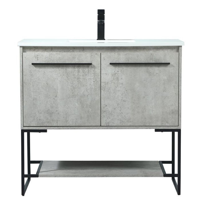 VF42536MCG 36" Single Bathroom Vanity in Concrete Grey