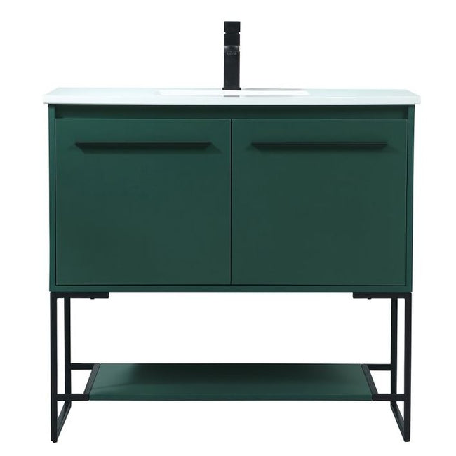VF42536MGN 36" Single Bathroom Vanity in Green