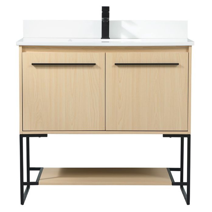 VF42536MMP-BS 36" Single Bathroom Vanity in Maple With Backsplash